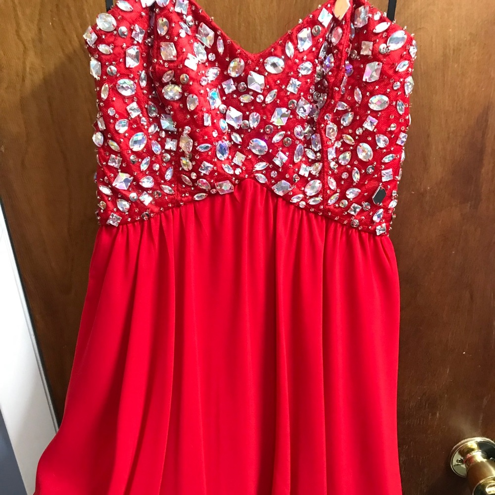 Red short informal dress
